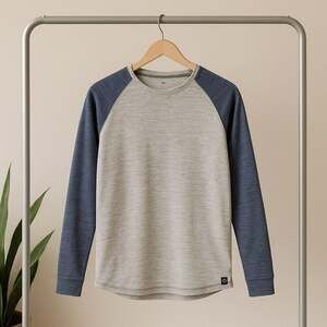 Society Gray and Blue Long Sleeve Tee